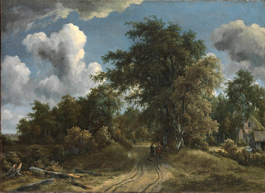 Meindert Hobbema Painting - Woodland Road #1 by Meindert Hobbema