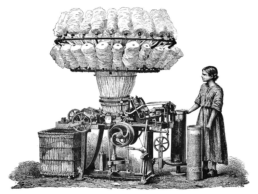 Fabric Photograph - Wool Combing Machine #1 by Science Photo Library