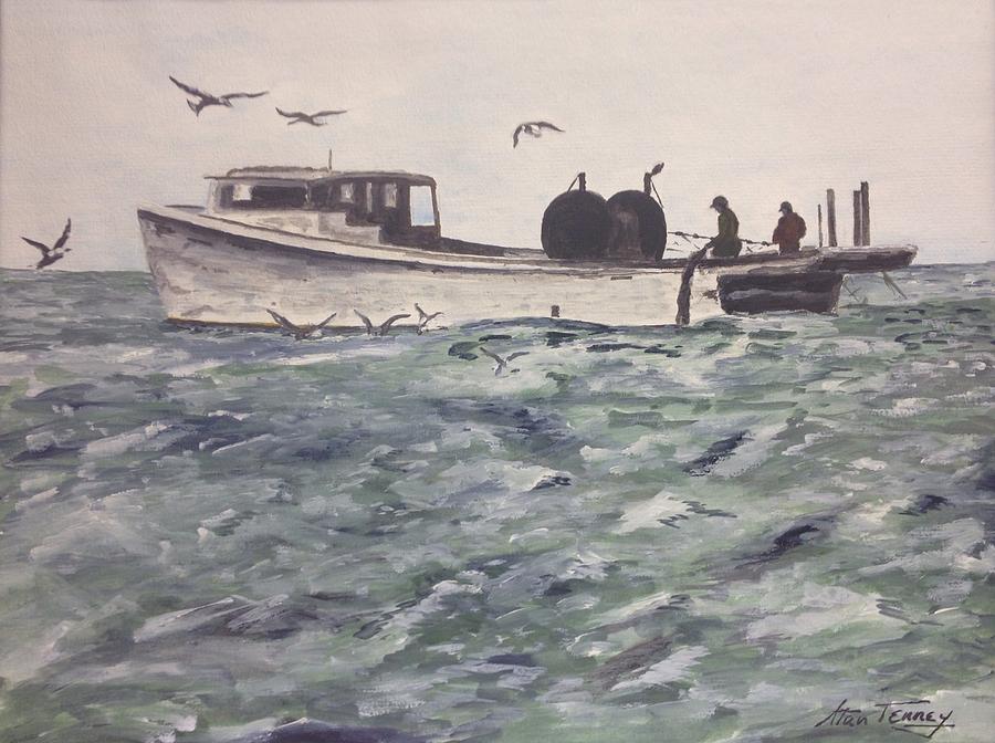 Workboat Painting by Stan Tenney