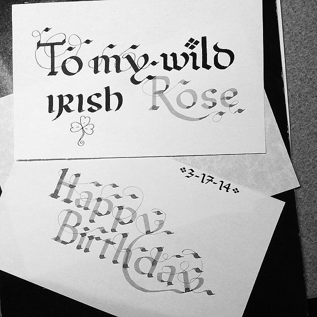 Calligraphy Photograph - Working On A Birthday Card For The Mrs #1 by Zach Falle