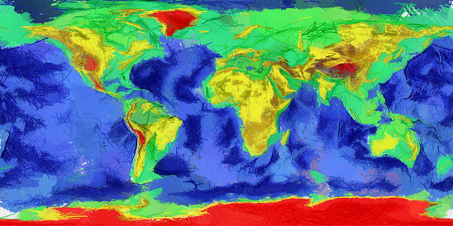 World Map Art Painting by Georgi Dimitrov - Pixels