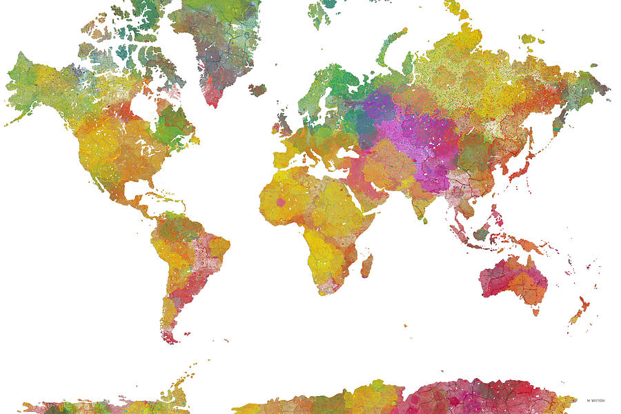 World Map  #1 Digital Art by Marlene Watson