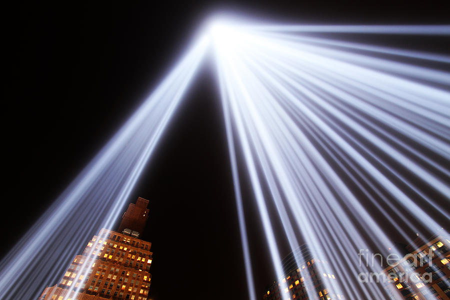 World Trade Center Tribute in Lights #1 Photograph by Steven Spak