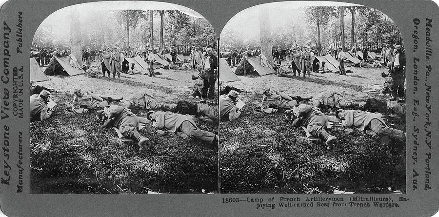 World War I French Camp Painting by Granger