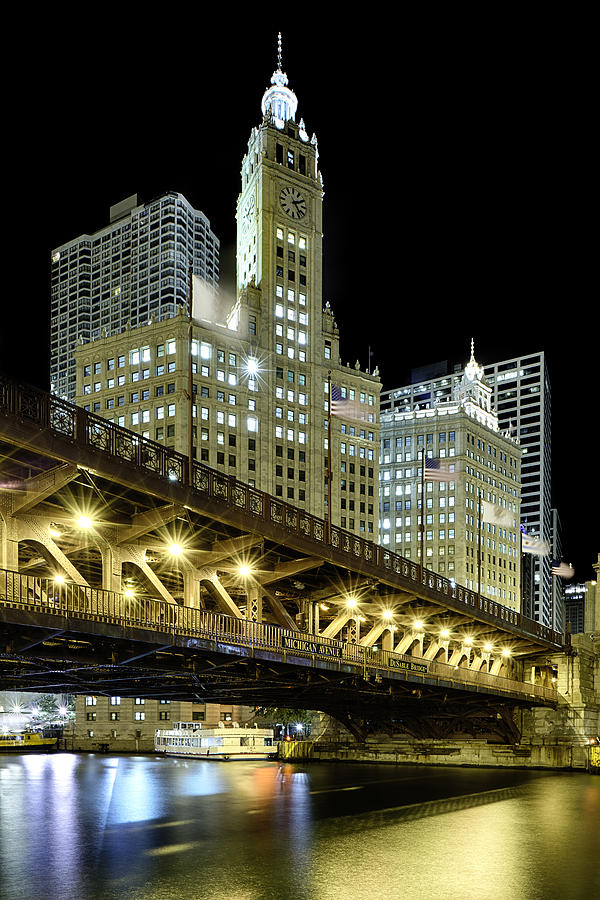 Chicago Photograph - Wrigley Building At Night #2 by Sebastian Musial
