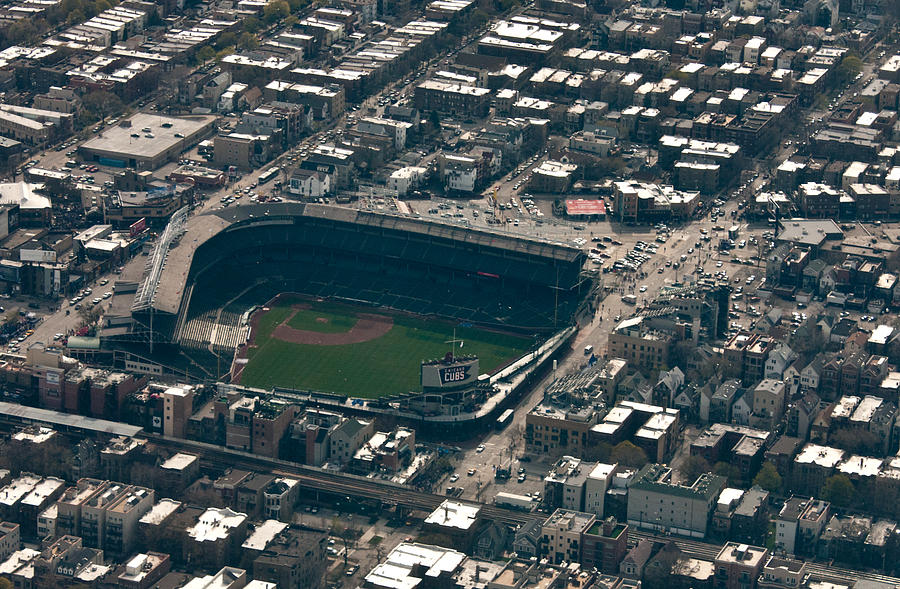 Chicago Photograph - Wrigley Field from the Air #1 by Anthony Doudt