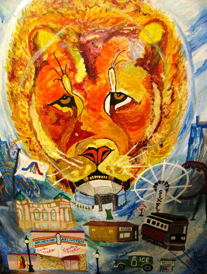 Lion Painting - Written in a Bottle #1 by Michelle Reid