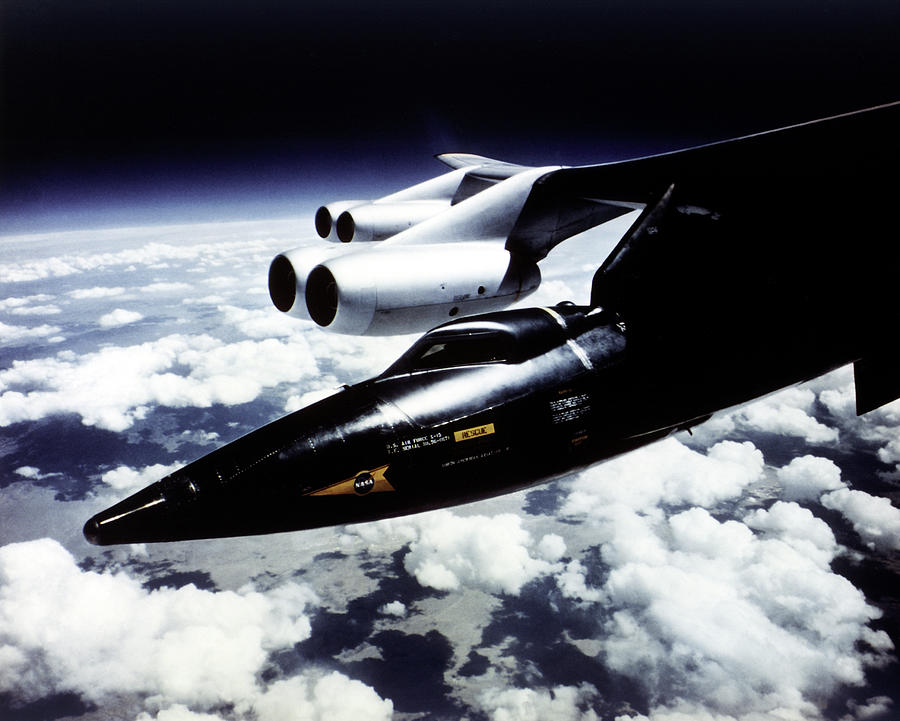 Space Photograph - X-15 Aircraft On A Boeing B-52 #1 by Nasa