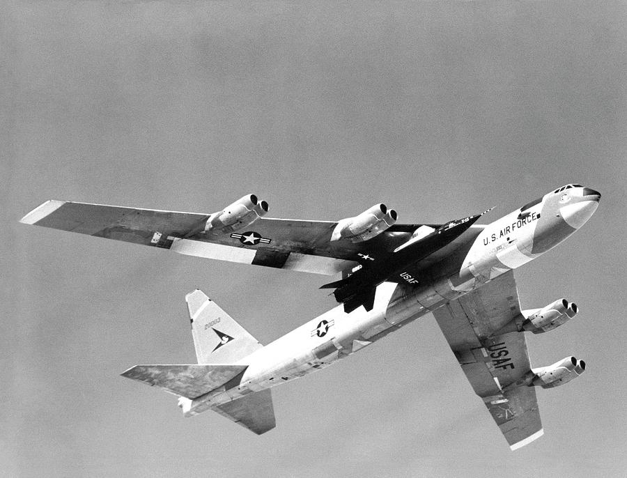 X-15 Mated To Its Mothership B52 #1 Photograph by Nasa