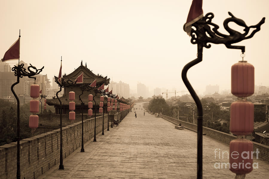 Castle Photograph - XiAn City Wall China #1 by Fototrav Print