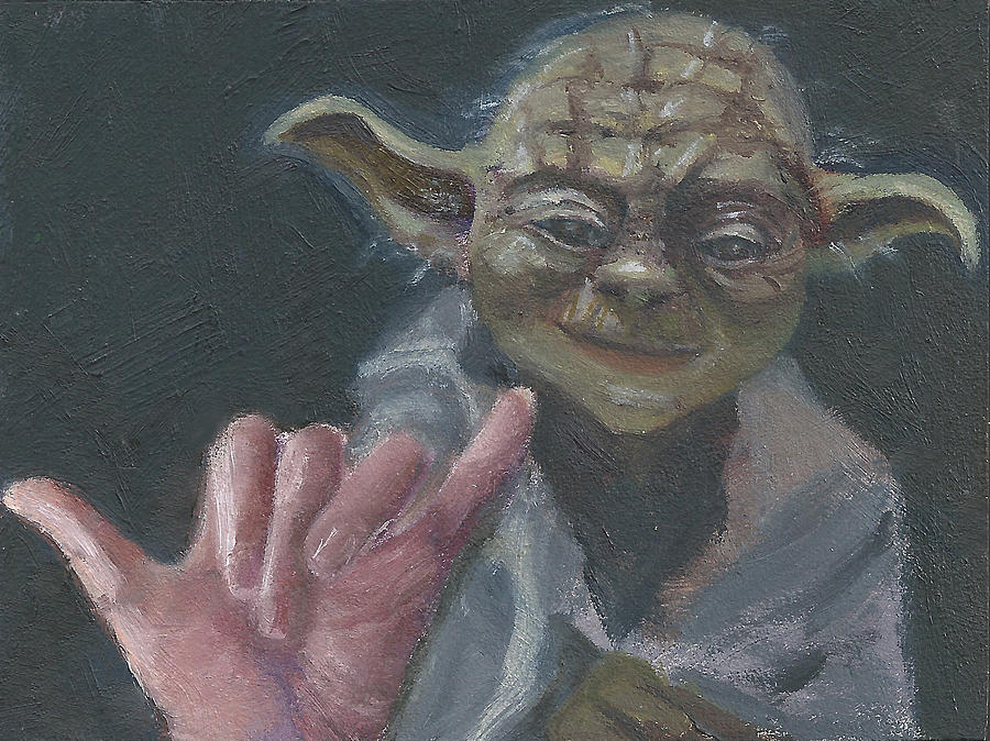 Y is for Yoda #1 Painting by Jessmyne Stephenson