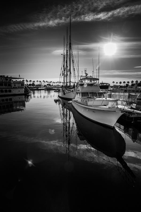 Long Beach Photograph - Yacht at the pier on a sunny day #1 by Sviatlana Kandybovich