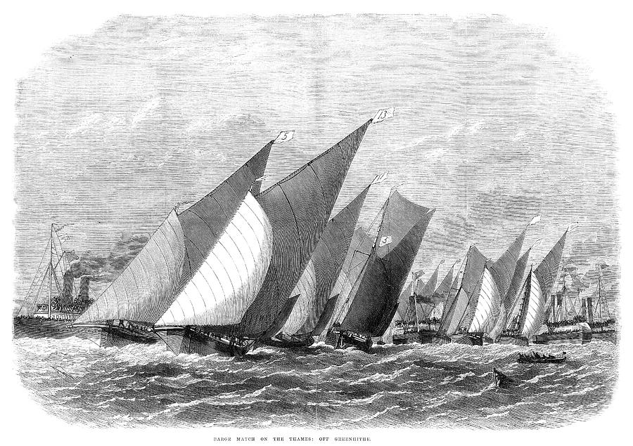 Yacht Race, 1868 #1 Painting by Granger