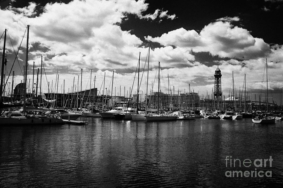 Boat Photograph - Yachts And Boats In Barcelona Port Marina Catalonia Spain #1 by Joe Fox