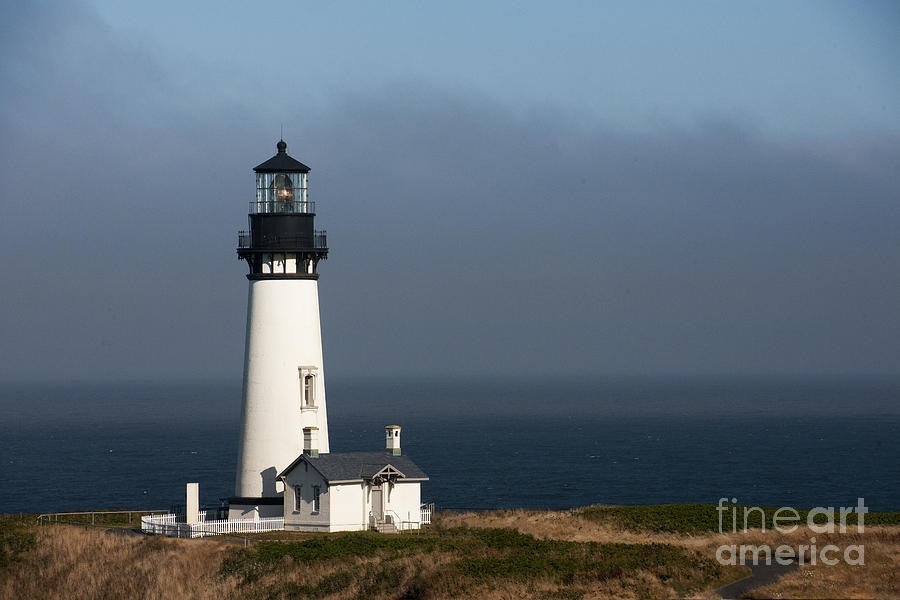 Lighthouse Photograph - Yaquina Head Lighthouse - Newport #1 by Sandra Bronstein