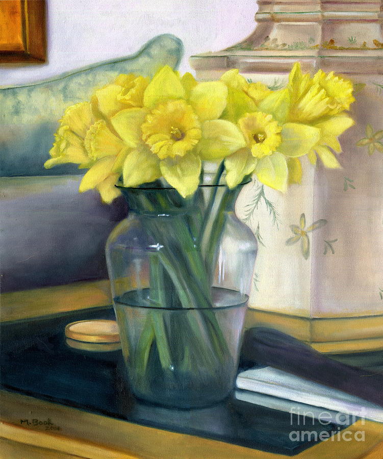 Yellow Daffodils Painting by Marlene Book