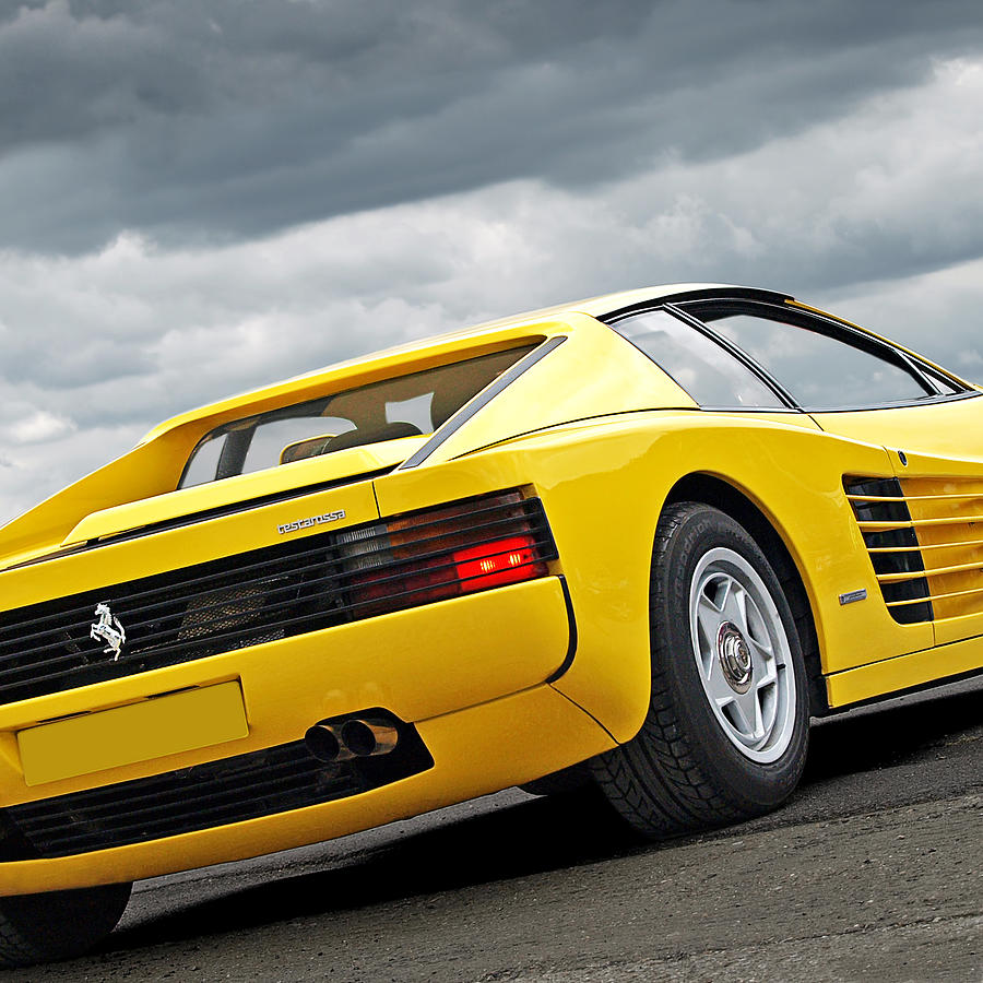 Yellow Fever - Ferrari Testarossa Square Photograph by Gill Billington