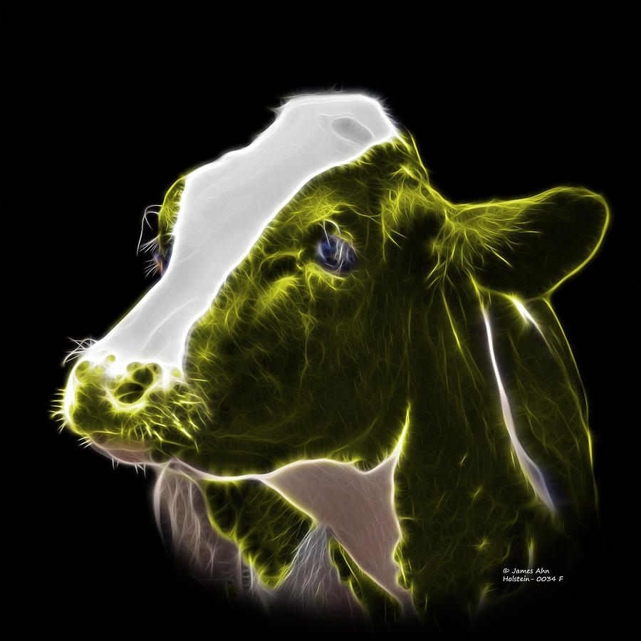 Yellow Holstein Cow - 0034 F #1 Digital Art by James Ahn