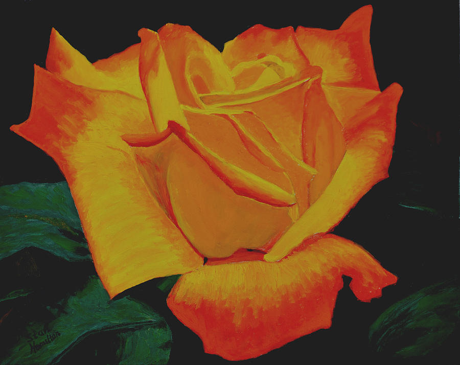 Yellow Rose #2 Painting by Stan Hamilton