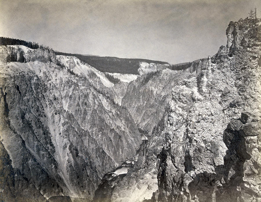 Yellowstone Canyon, 1871 #1 Photograph by Granger