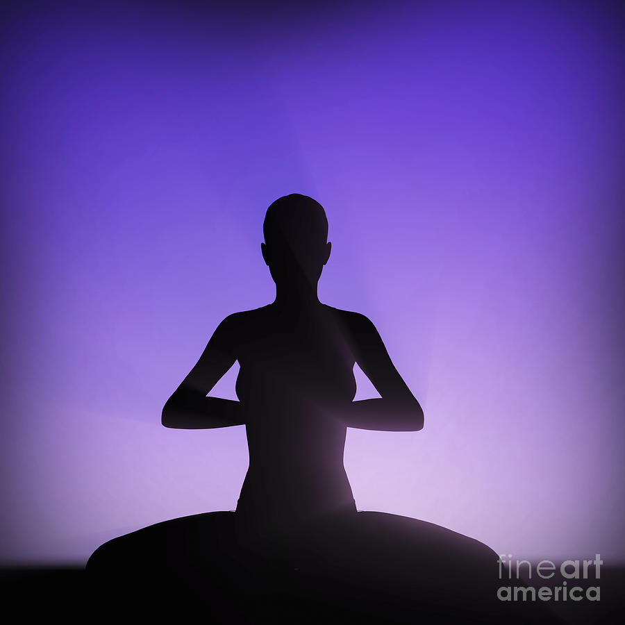Sitting Man Silhouette In Meditation Pose Stock Photo - Download Image Now  - Meditating, In Silhouette, Men - iStock