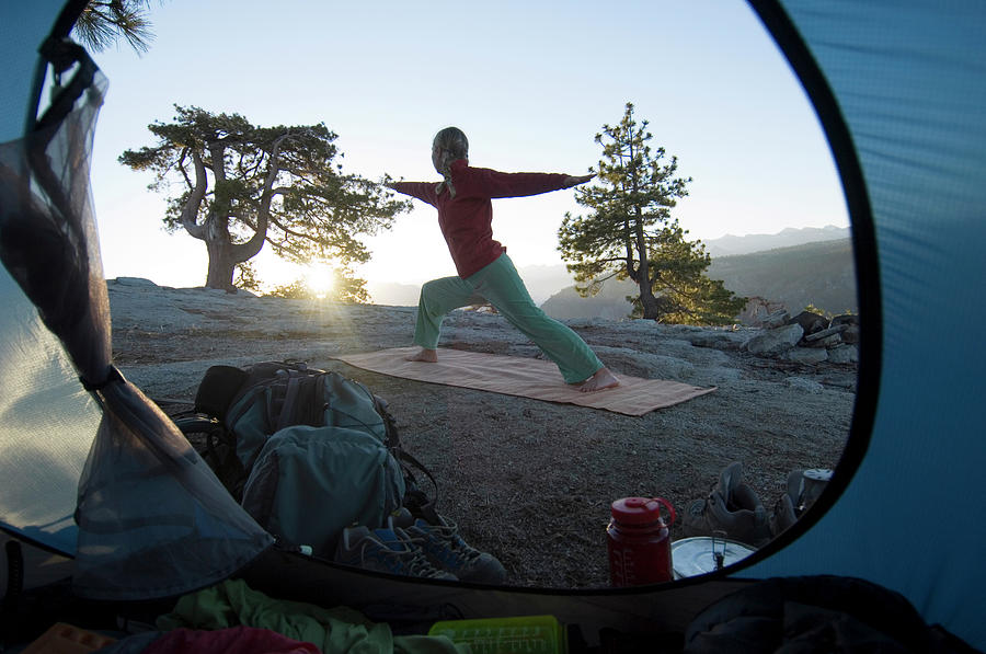 Yoga Outside Tent At Sunrise #2 Photograph by Lars Schneider - Fine Art  America