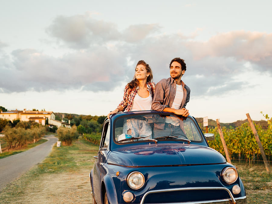 Young Couple Trip With Vintage Car #1 Photograph by FilippoBacci
