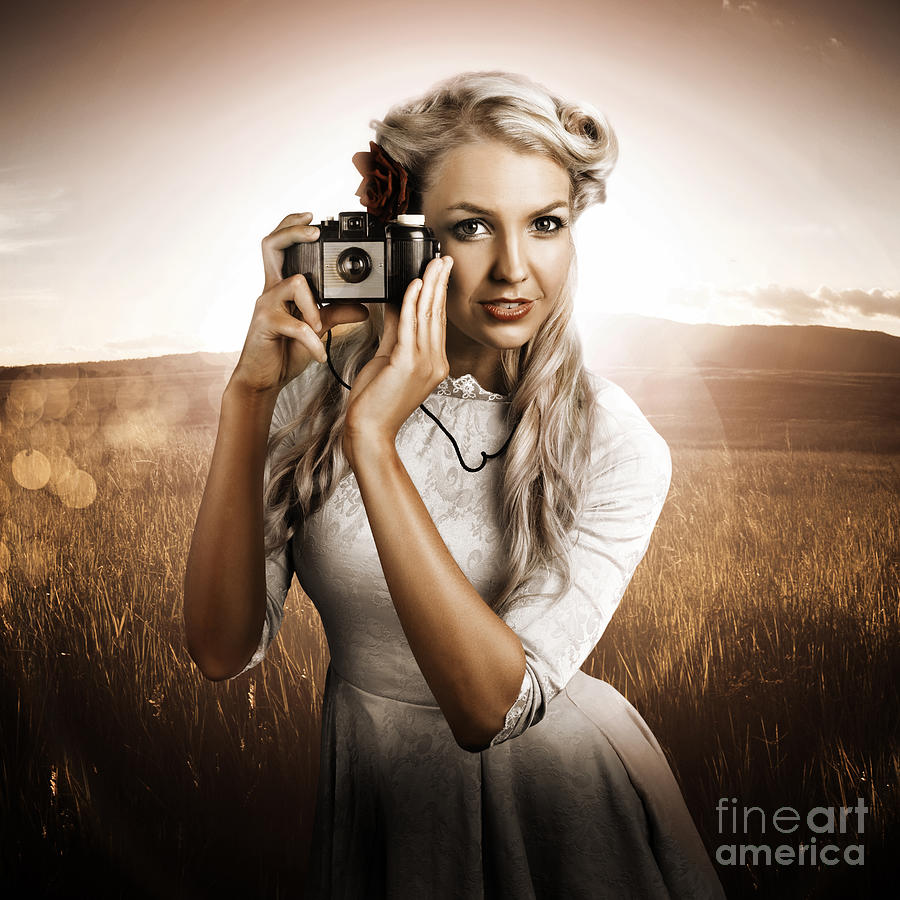 Young Female Photographer With Vintage Camera Photograph by Jorgo Photography