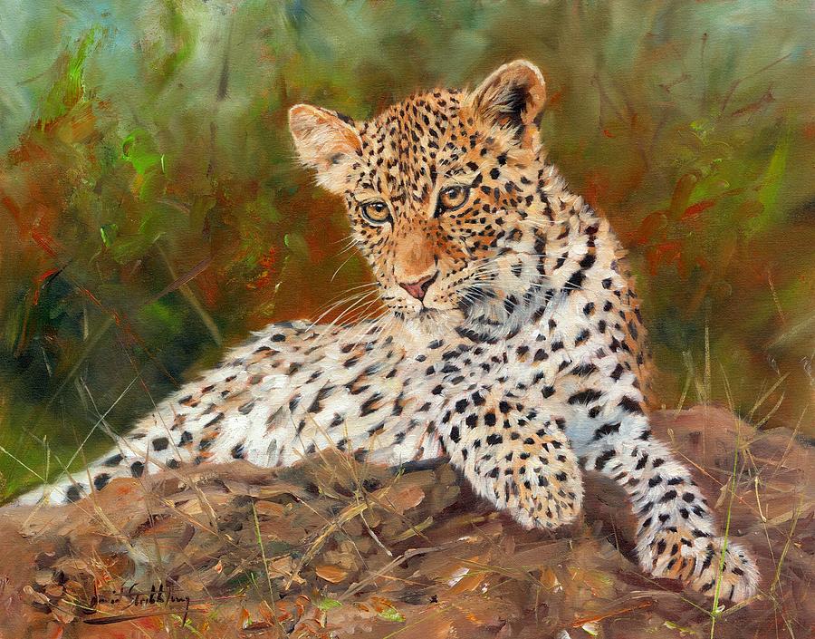 Young Leopard #1 Painting by David Stribbling