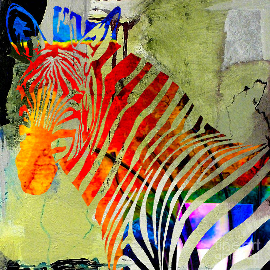 Zebra #1 Mixed Media by Marvin Blaine