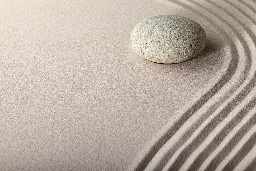 Abstract Photograph - Zen Sand Stone Garden #1 by Dirk Ercken