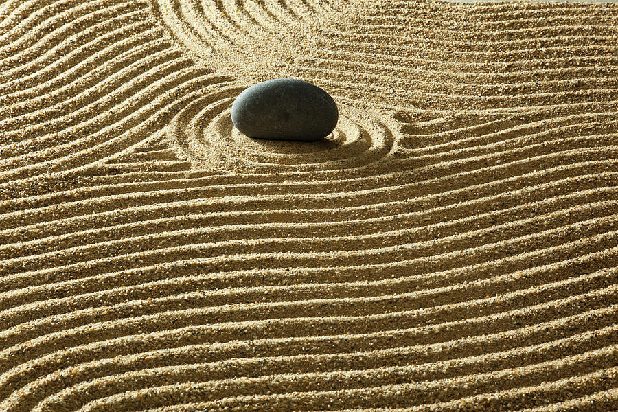 Zen Stone On Sand #1 Photograph by Yuji Sakai