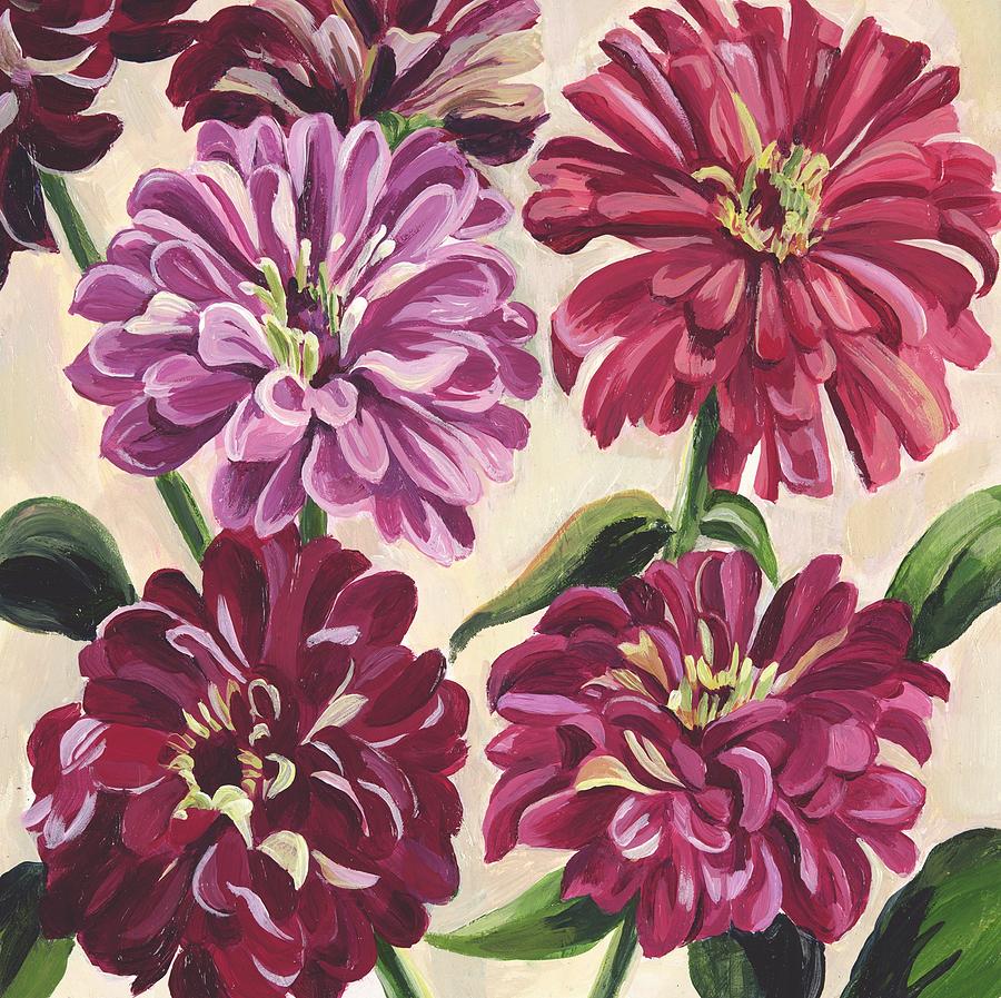 Zinnias 2 #1 Painting by Kate Gomprecht - Fine Art America