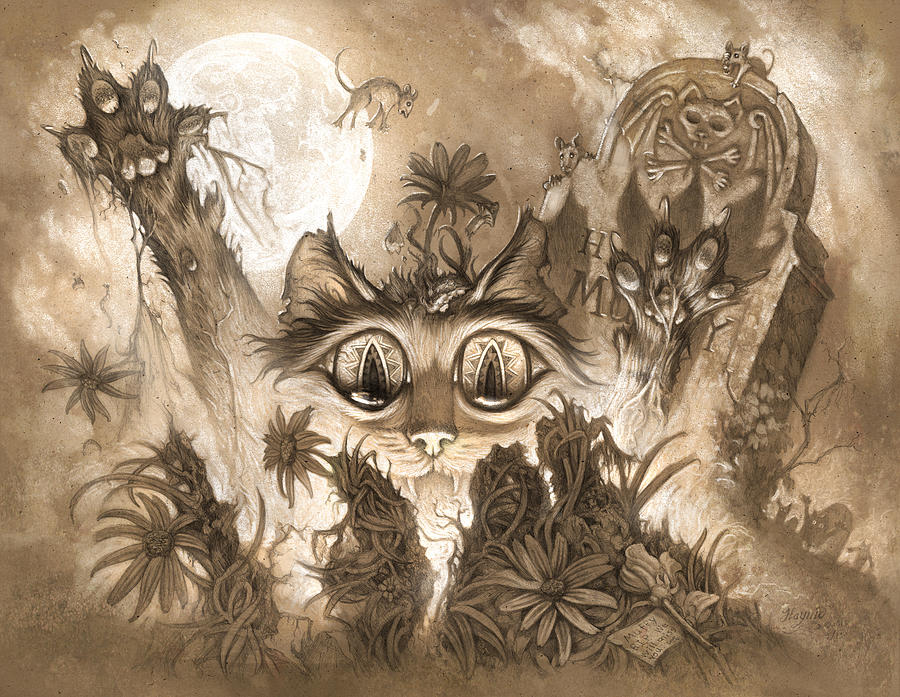 Zombie Cats Painting by Jeff Haynie.
