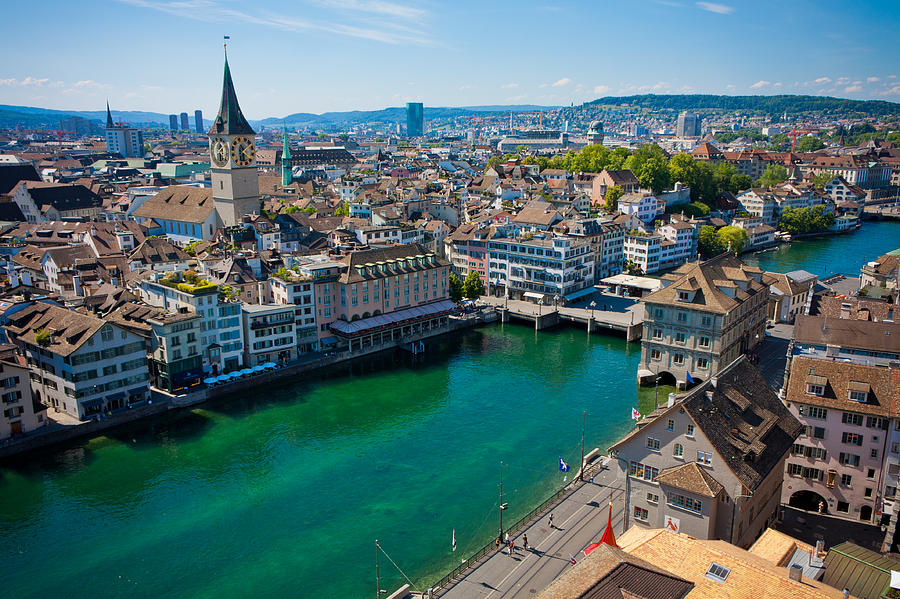 Zurich from the Grossmunster #1 Photograph by Anthony Doudt
