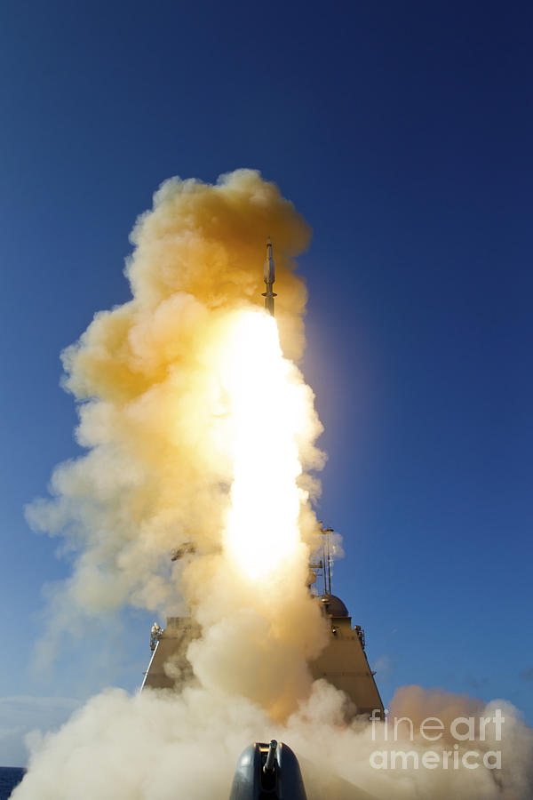 Transportation Photograph - A Standard Missile-3 Is Launched #10 by Stocktrek Images