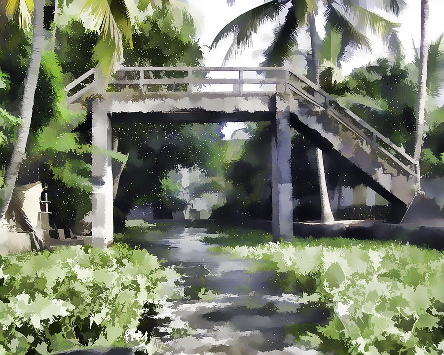An old stone bridge over a canal #10 Digital Art by Ashish Agarwal