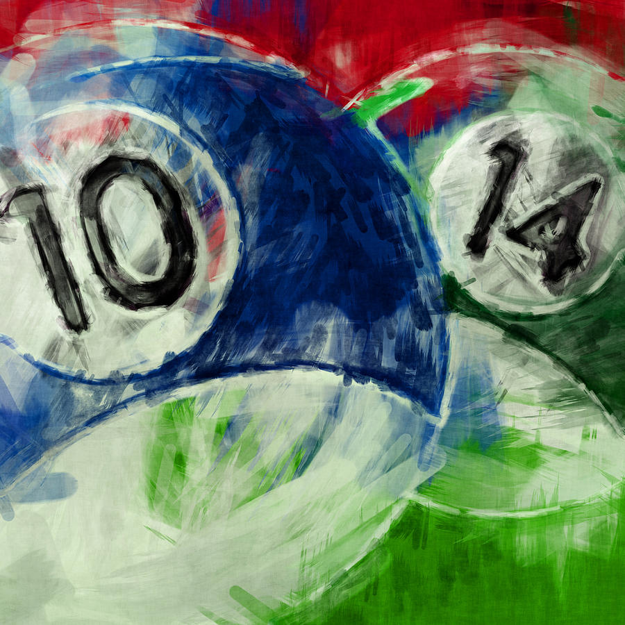 10 and 14 Billiards Abstract Digital Art by David G Paul
