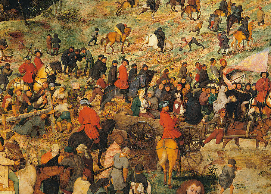 Fall Painting - Ascent To Calvary, By Pieter Bruegel by Pieter the Elder Bruegel