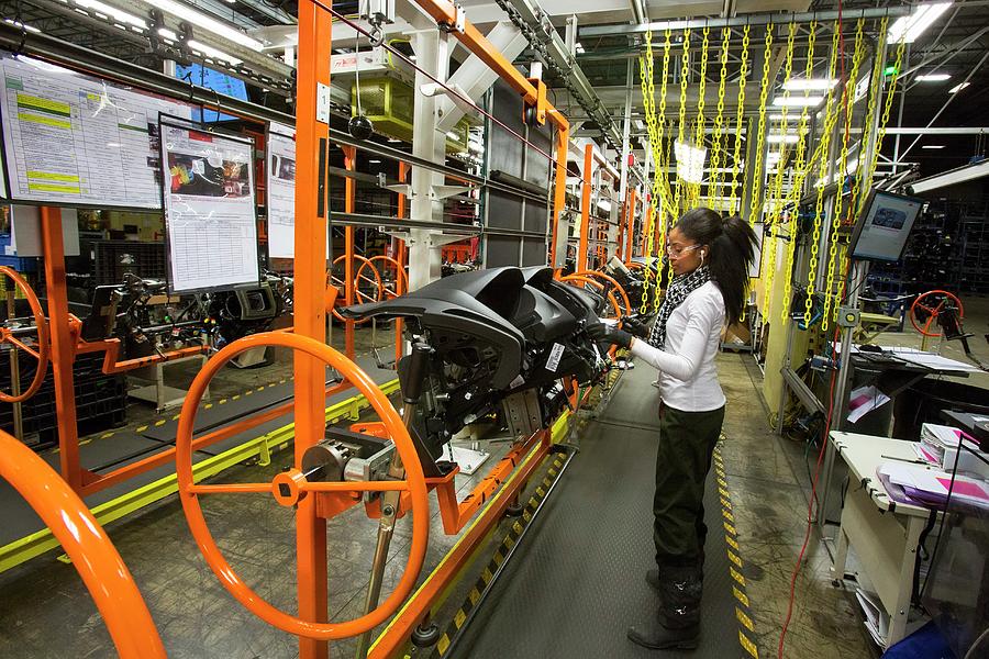 Car Dashboard Assembly Line Photograph by Jim West - Fine Art America