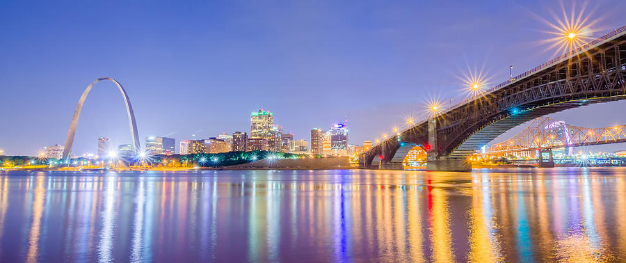 City of St. Louis skyline. Image of St. Louis downtown with Gate #10 Photograph by Alex Grichenko