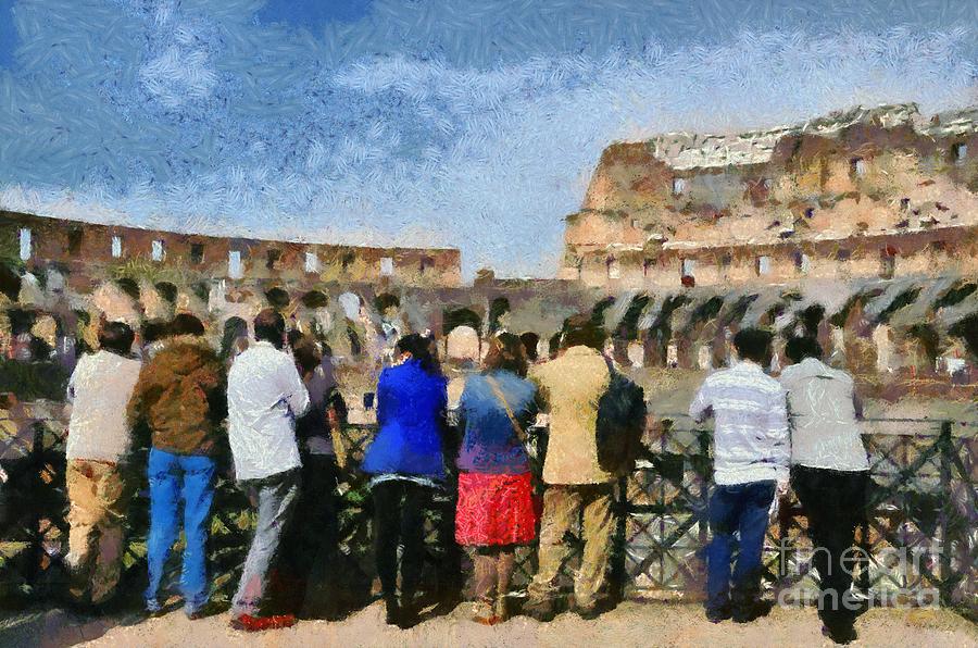 Colosseum in Rome #3 Painting by George Atsametakis