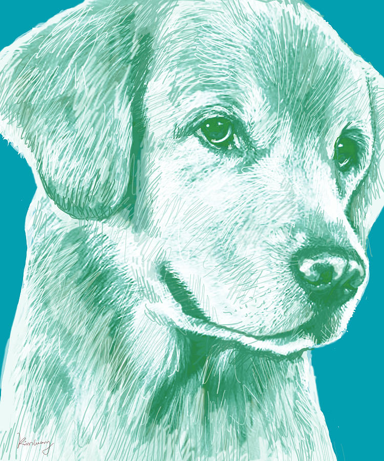 Portrait Drawing - Dog stylised pop modern art drawing sketch portrait #10 by Kim Wang