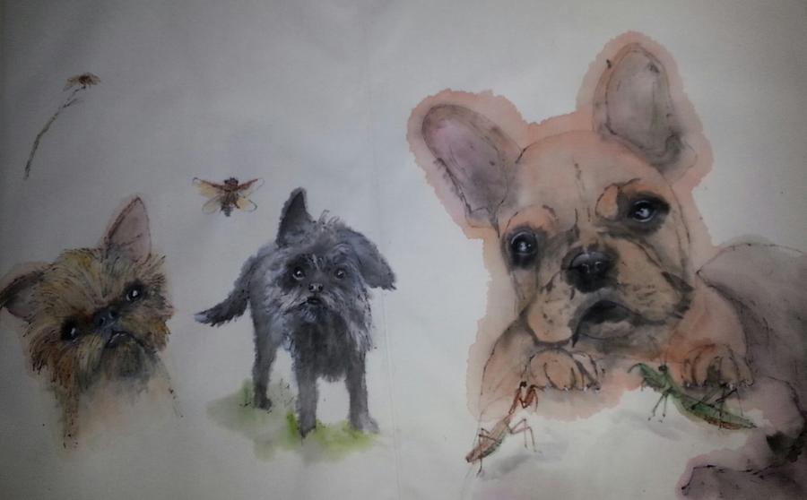 Dogs Dogs Dogs Album #10 Painting by Debbi Saccomanno Chan