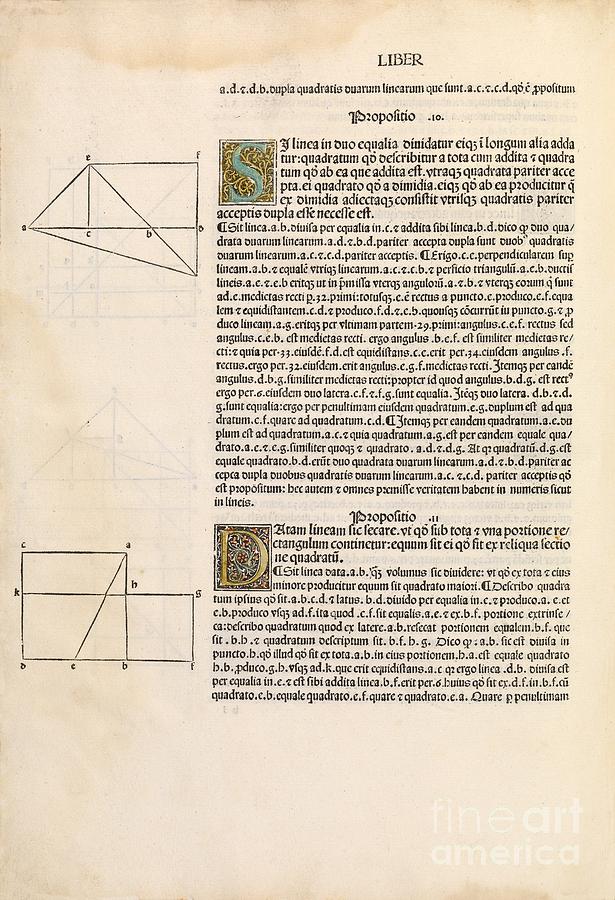 Euclids Elements Of Geometry, 1482 #10 Photograph by Royal Astronomical Society