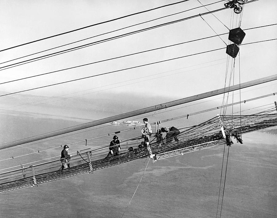 Golden Gate Bridge Photograph - Golden Gate Bridge Work #12 by Underwood Archives
