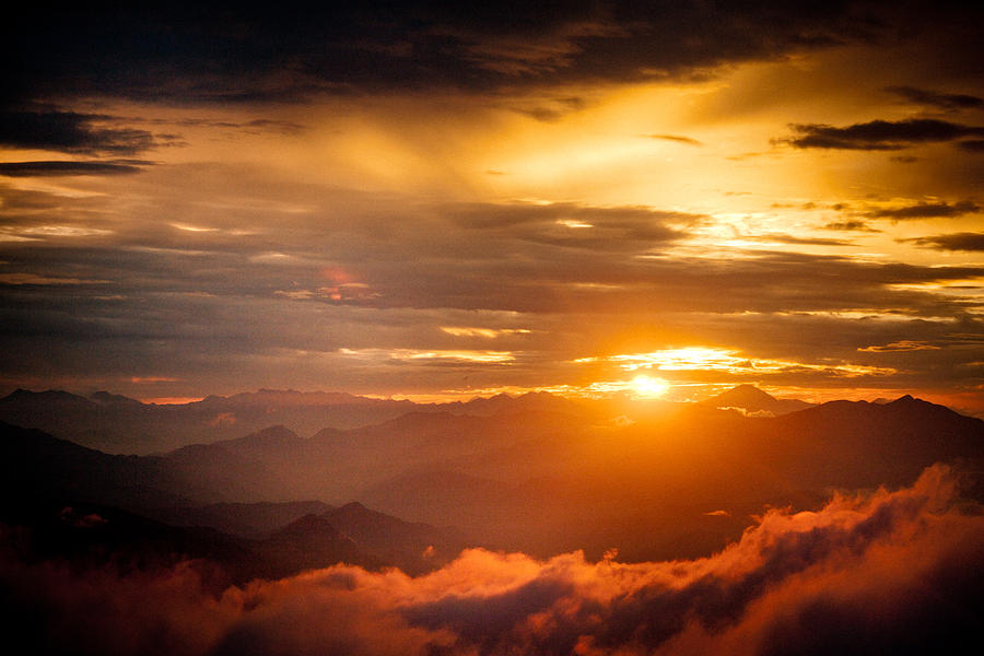 Golden Sunset Himalayas Mountain Nepal Photograph By Raimond Klavins