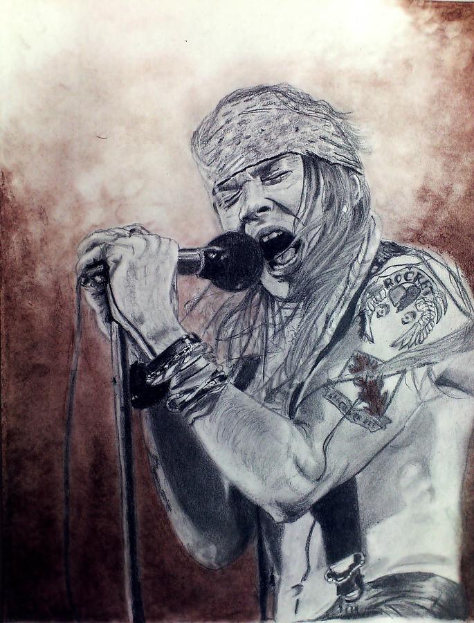 Axl Rose Drawing - Graphite #10 by Marko Masic