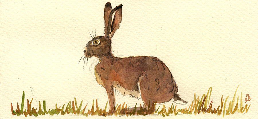 Nature Painting - Hare #10 by Juan  Bosco
