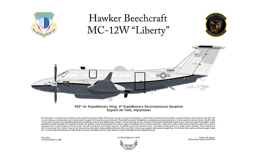 Hawker Beechcraft MC-12W Liberty #6 Digital Art by Arthur Eggers